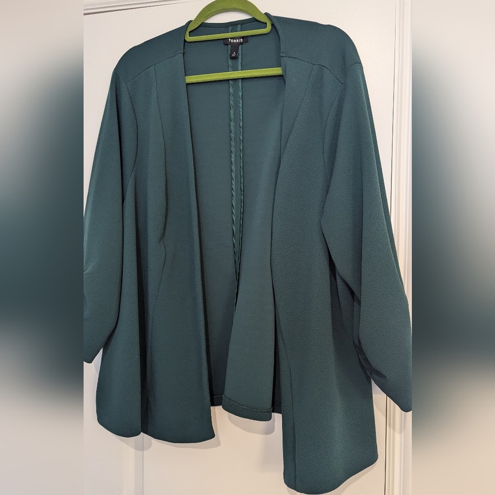 torrid Dark Teal Open-Front Cardigan